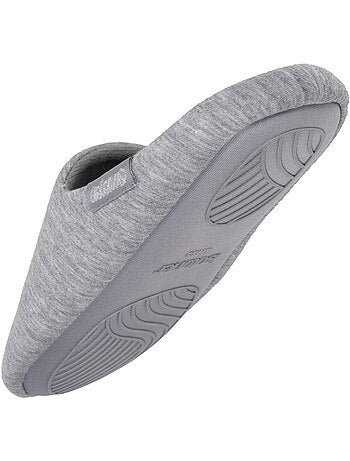 Chaussons mules jersey, semelle gomme antidérapante femme