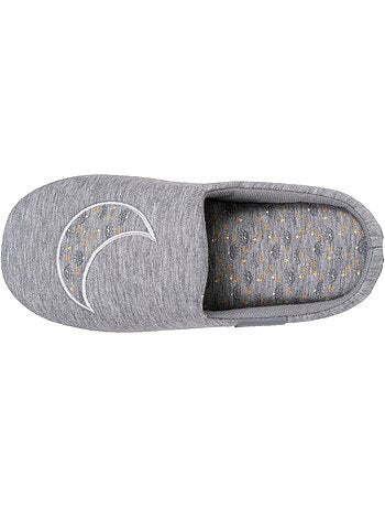 Chaussons mules jersey, semelle gomme antidérapante femme Isotoner