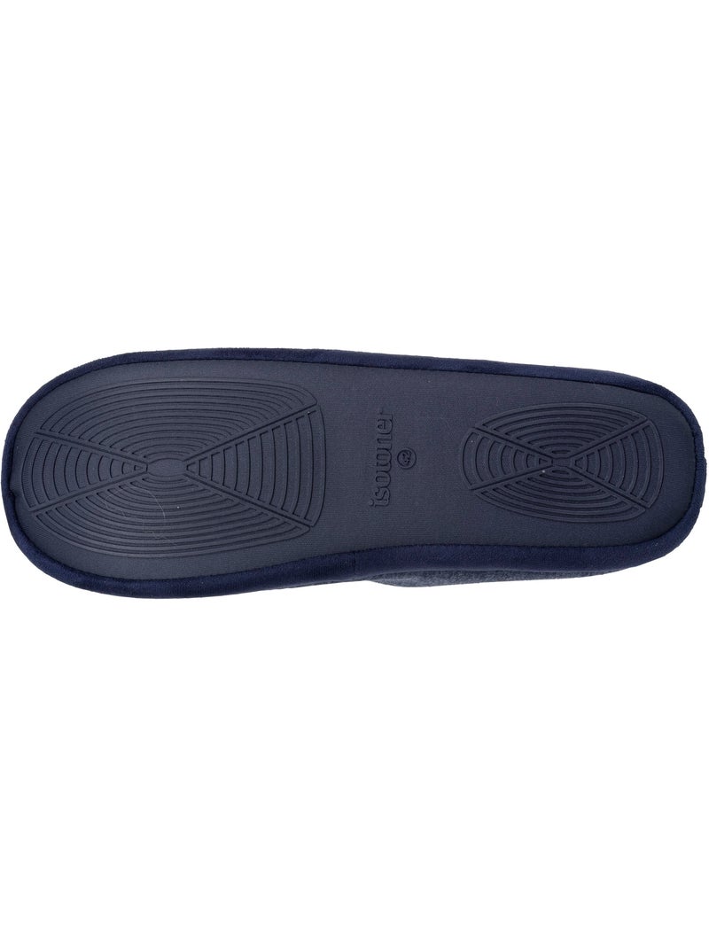 Chaussons mules jersey, semelle gomme antidérapante homme Bleu marine - Kiabi