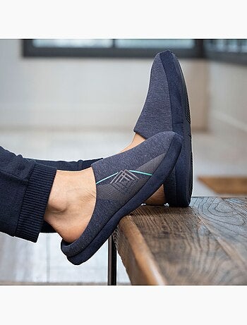 Chaussons mules jersey, semelle gomme antidérapante homme Isotoner
