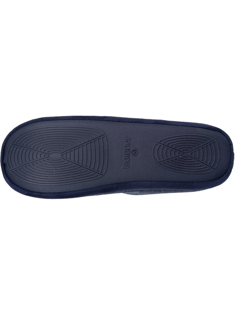 Chaussons mules jersey, semelle gomme antidérapante homme Isotoner Bleu marine - Kiabi