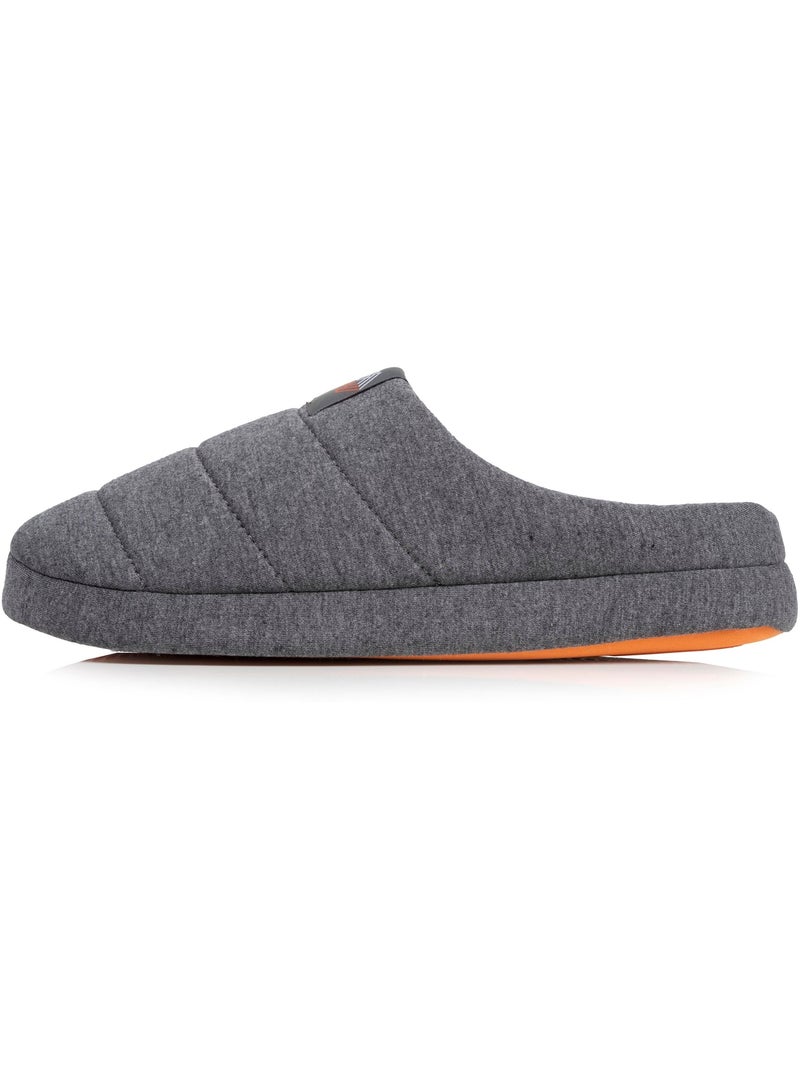 Chaussons mules jersey, semelle gomme antidérapante homme Isotoner Gris chiné - Kiabi