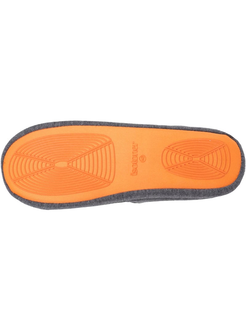 Chaussons mules jersey, semelle gomme antidérapante homme Isotoner Gris chiné - Kiabi