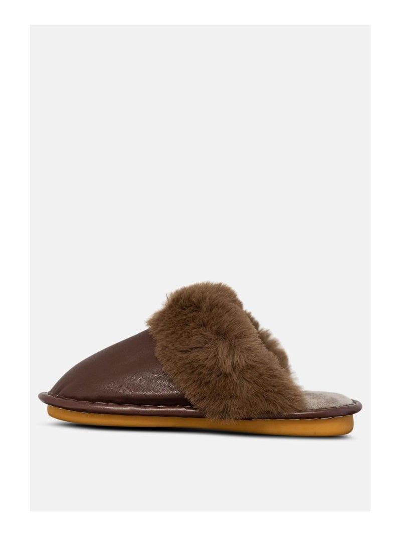 Chaussons mules Kebello Marron - Kiabi