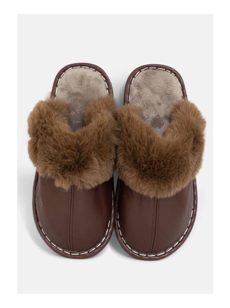 Chaussons mules Kebello Marron - Kiabi