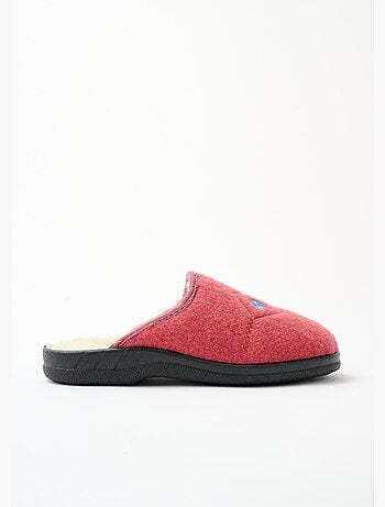 Chaussons mules largeur confort brodés fourrés - afibel