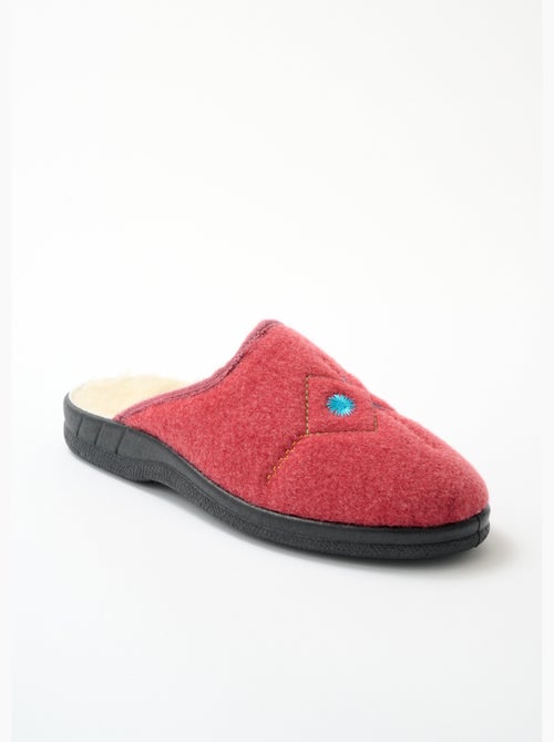 Chaussons mules largeur confort brodés fourrés - afibel - Kiabi Chaussons mules largeur confort brodés fourrés - afibel - Kiabi