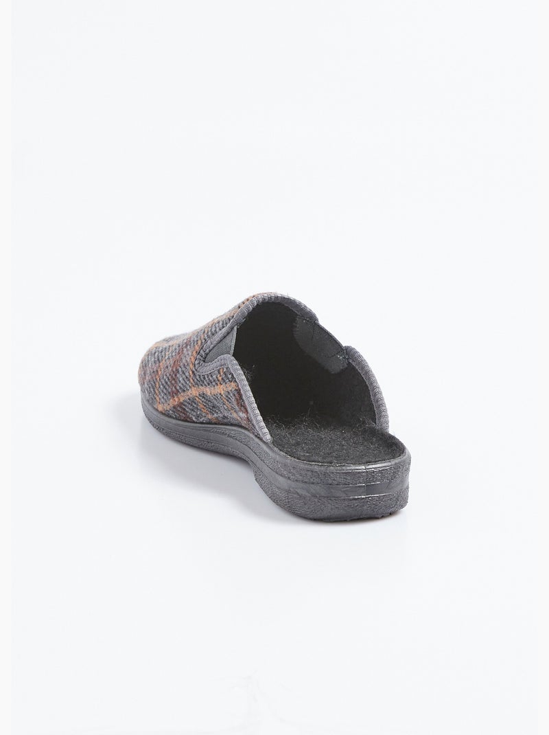 Chaussons mules largeur confort élastiqués - Afibel Gris - Kiabi