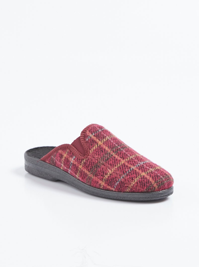 Chaussons mules largeur confort élastiqués Bordeaux - Kiabi
