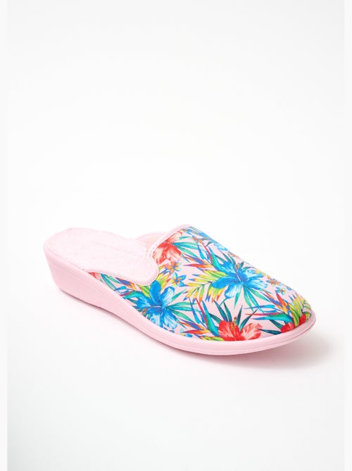 Chaussons mules largeur confort imprimés - Afibel - Kiabi