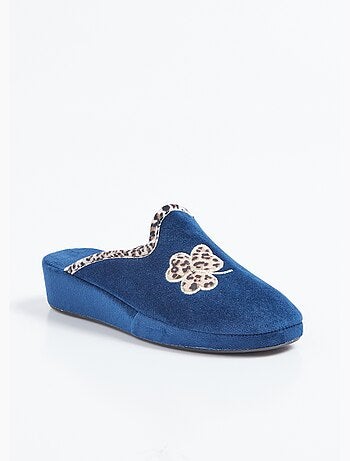 Chaussons mules largeur confort textile velouté - Afibel