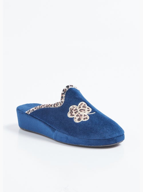 Chaussons mules largeur confort textile velouté - Afibel - Kiabi