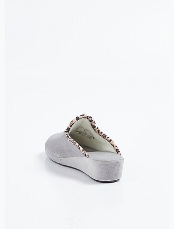 Chaussons mules largeur confort textile velouté - Afibel