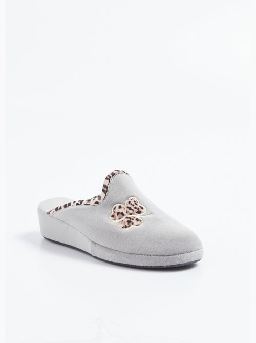 Chaussons mules largeur confort textile velouté - Afibel - Kiabi