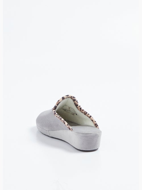 Chaussons mules largeur confort textile velouté - Afibel - Kiabi