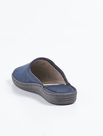 Chaussons mules largeur confort textile velouté brodé - afibel