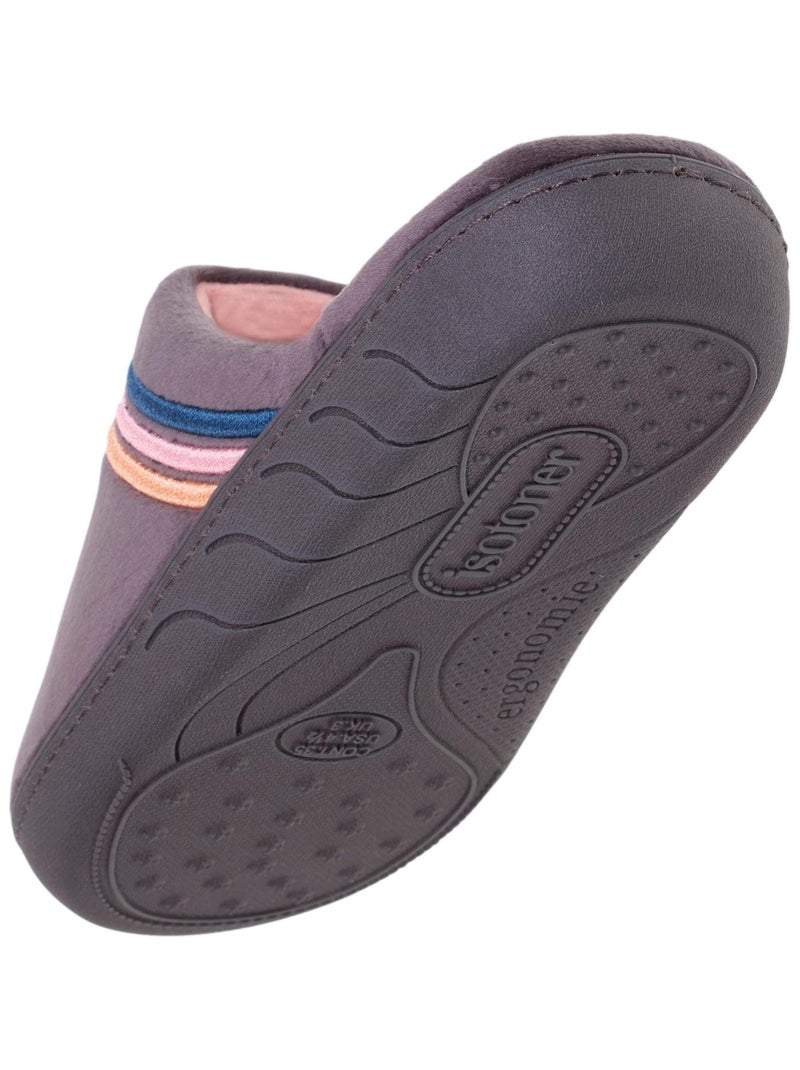 Chaussons mules légers et confortables, faciles à fille Isotoner Gris - Kiabi