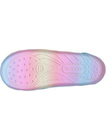 Chaussons mules légers et confortables, faciles à fille Isotoner