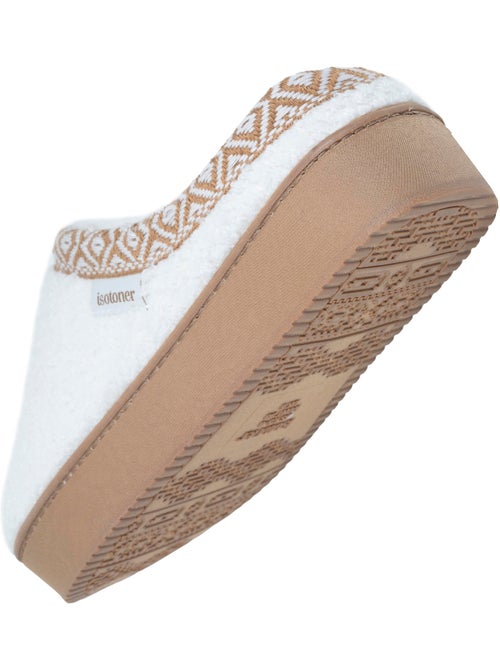 Chaussons mules maille bouclette à semelle compensé de femme isotoner - Kiabi Chaussons mules maille bouclette à semelle compensé de femme isotoner - Kiabi