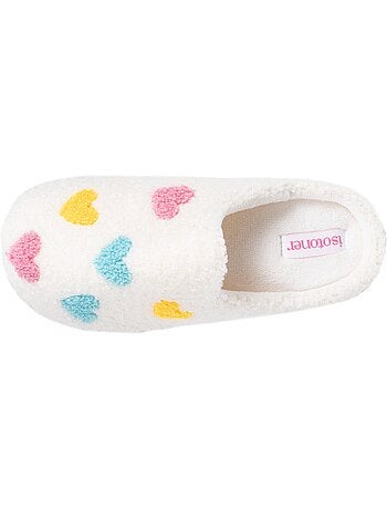 Chaussons mules maille bouclette semelle bloup extra fille isotoner