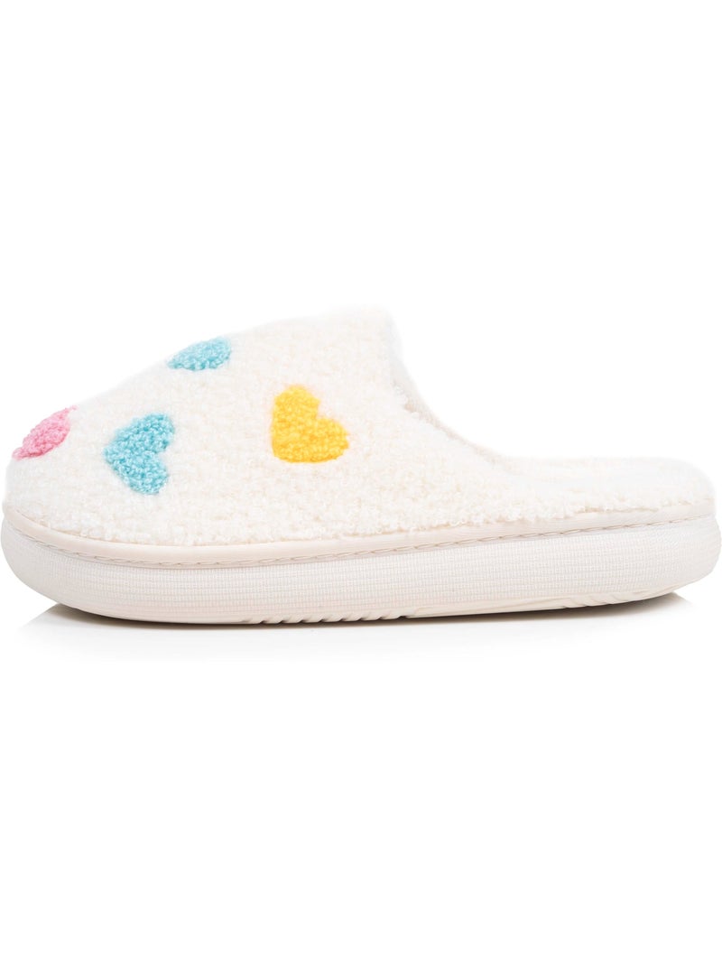 Chaussons mules maille bouclette semelle bloup extra fille isotoner Ivoire - Kiabi