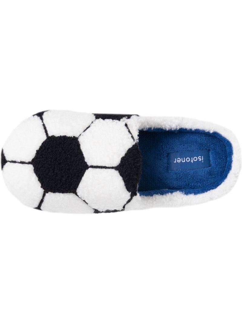 Chaussons mules maille bouclette semelle bloup extra garçon isotoner Bleu - Kiabi