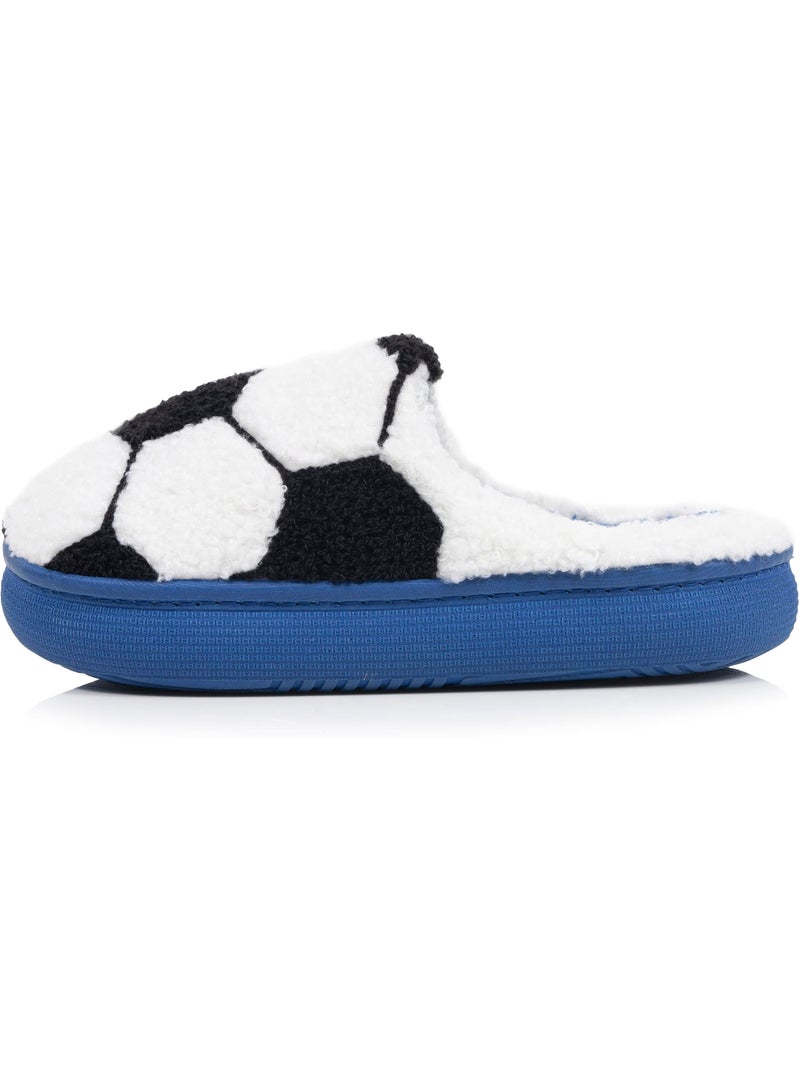Chaussons mules maille bouclette semelle bloup extra garçon isotoner Bleu - Kiabi
