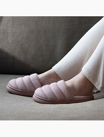 Chaussons mules suédine semelle bloup xtra confort femme Isotoner
