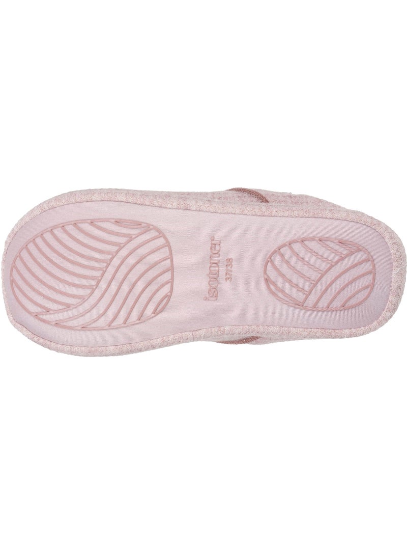 Chaussons mules maille nid d'abeille, semelle gomme femme Blush - Kiabi