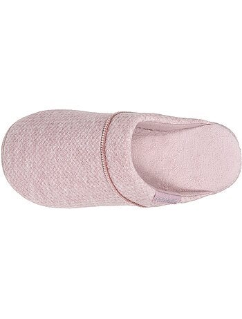 Chaussons mules maille nid d'abeille, semelle gomme femme Isotoner