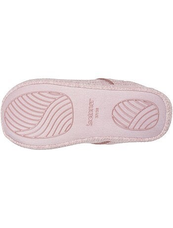 Chaussons mules maille nid d'abeille, semelle gomme femme Isotoner