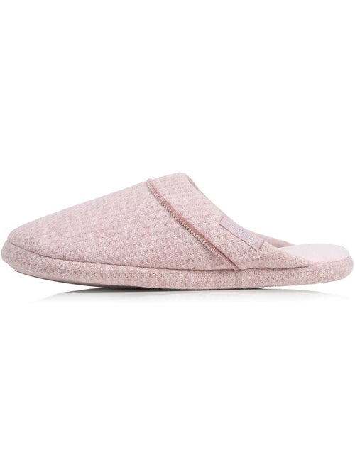 Chaussons mules maille nid d'abeille, semelle gomme femme Isotoner - Kiabi