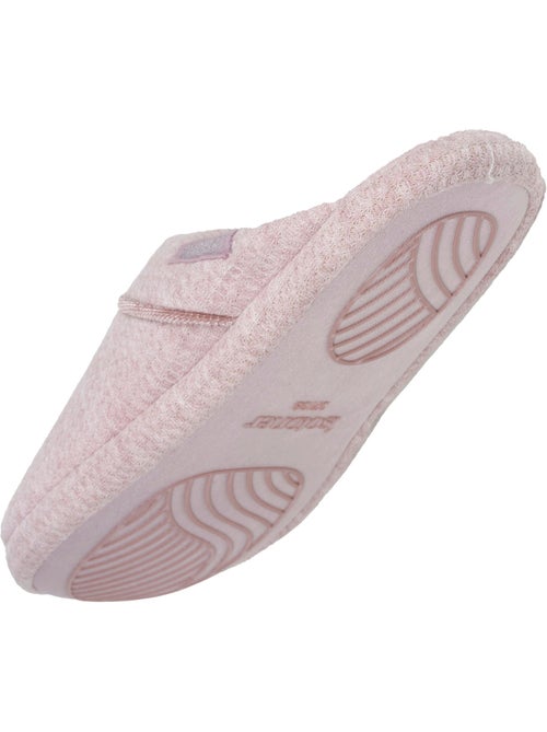 Chaussons mules maille nid d'abeille, semelle gomme femme Isotoner - Kiabi