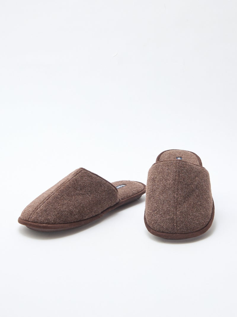 Chaussons mules Marron - Kiabi