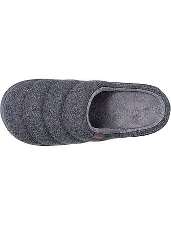 Chaussons mules matière feutrine, semelle bloup extra homme isotoner