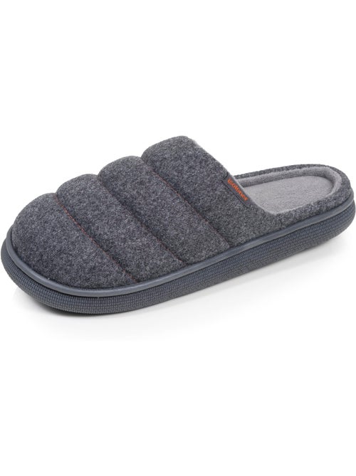 Chaussons mules matière feutrine, semelle bloup extra homme isotoner - Kiabi