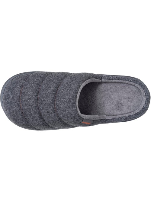 Chaussons mules matière feutrine, semelle bloup extra homme isotoner - Kiabi
