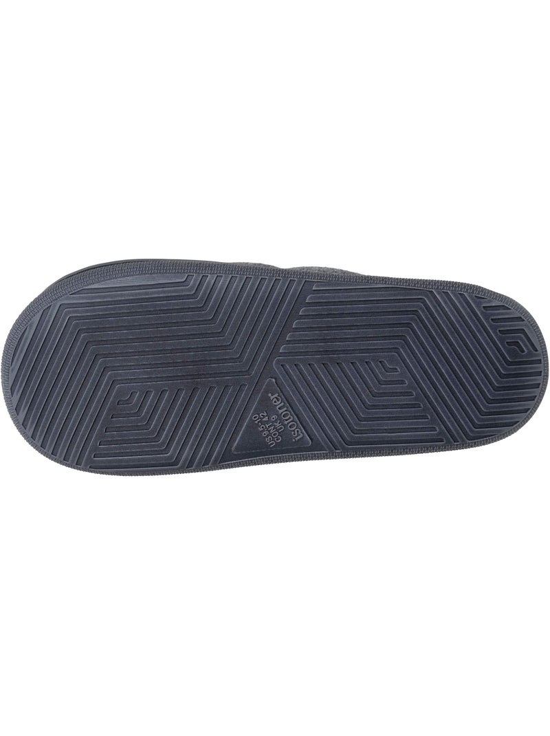 Chaussons mules matière feutrine, semelle bloup extra homme isotoner Gris chiné - Kiabi