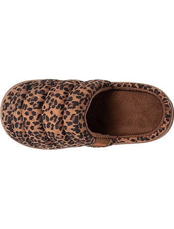 Chaussons mules matière sherpa, semelle bloup extra femme