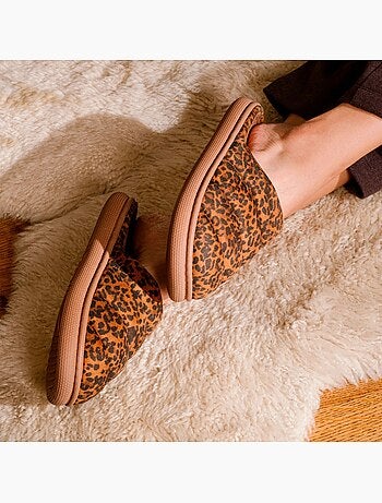 Chaussons mules matière sherpa, semelle bloup extra femme Isotoner