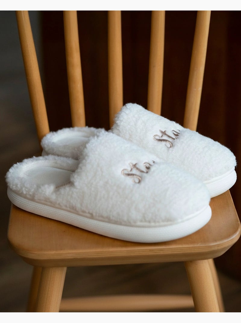 Chaussons mules matière sherpa, semelle bloup extra femme Isotoner Ivoire - Kiabi