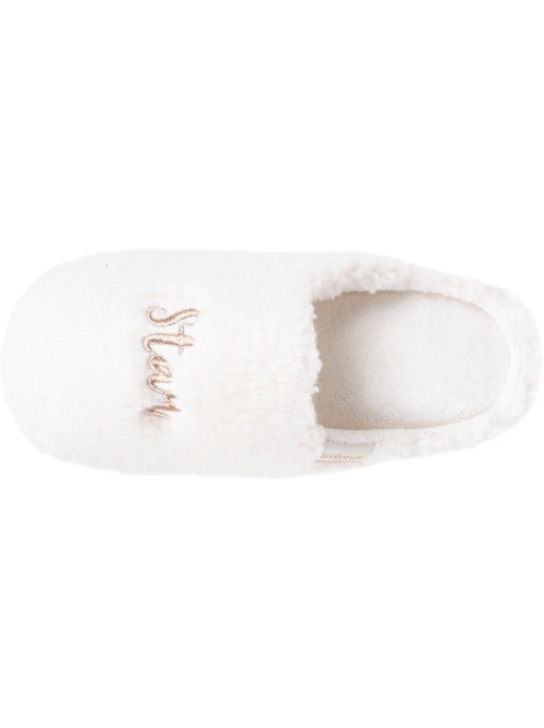 Chaussons mules matière sherpa, semelle bloup extra femme Isotoner - Kiabi