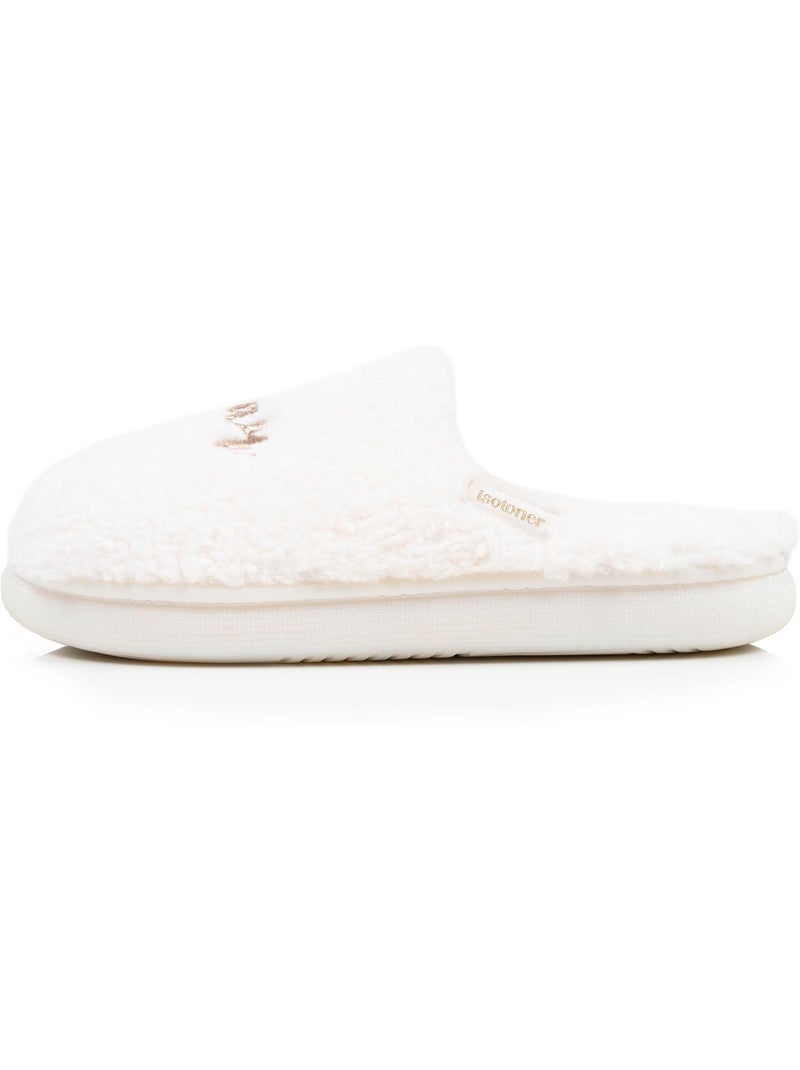 Chaussons mules matière sherpa, semelle bloup extra femme Isotoner Ivoire - Kiabi