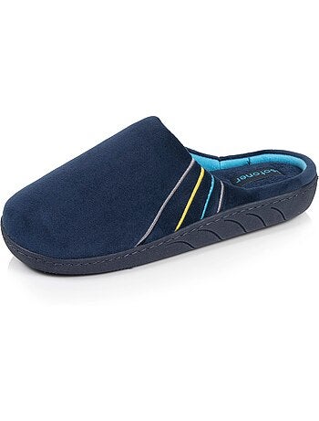 Chaussons mules microvelours marine semelle ergonomique, garçon isotoner