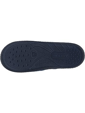 Chaussons mules microvelours marine semelle ergonomique, garçon isotoner