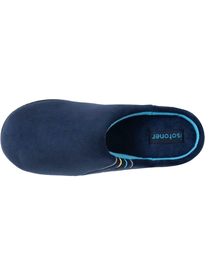 Chaussons mules microvelours marine semelle ergonomique, garçon isotoner Bleu marine - Kiabi