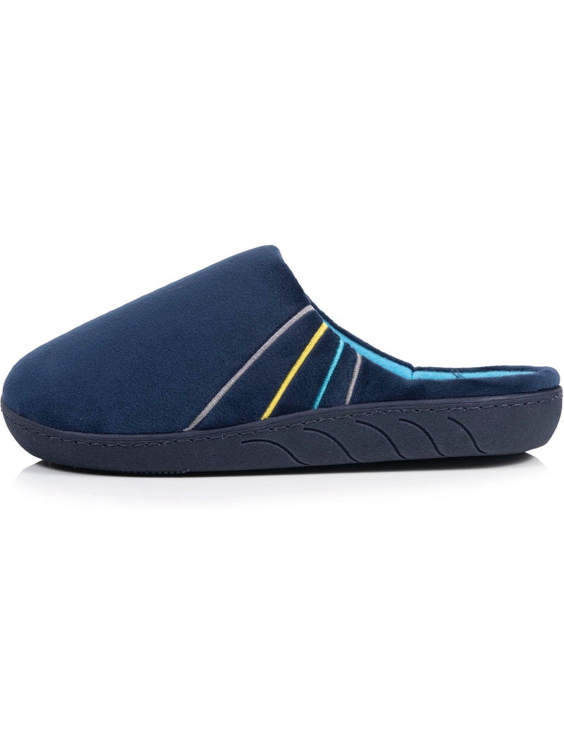 Chaussons mules microvelours marine semelle ergonomique, garçon isotoner Bleu marine - Kiabi