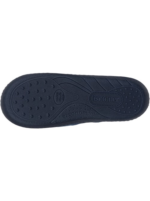 Chaussons mules microvelours marine semelle ergonomique, garçon isotoner - Kiabi
