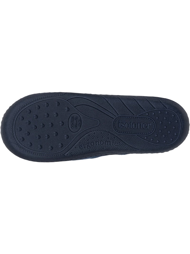 Chaussons mules microvelours marine semelle ergonomique, garçon isotoner Bleu marine - Kiabi