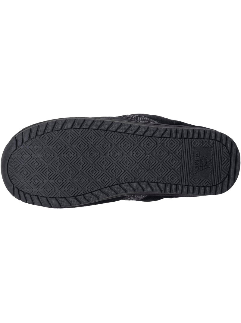 Chaussons mules microvelours mousse à mémoire forme femme Isotoner Noir - Kiabi